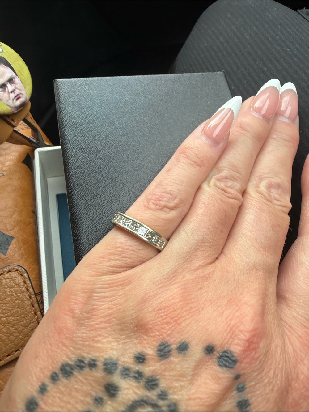 Shiny 14K WG Diamond Band Ring